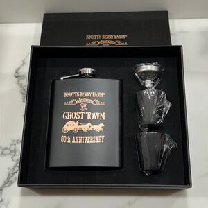 Knott’s Berry Farm Ghost Town 80th Anniversary Flask Set – New in Box